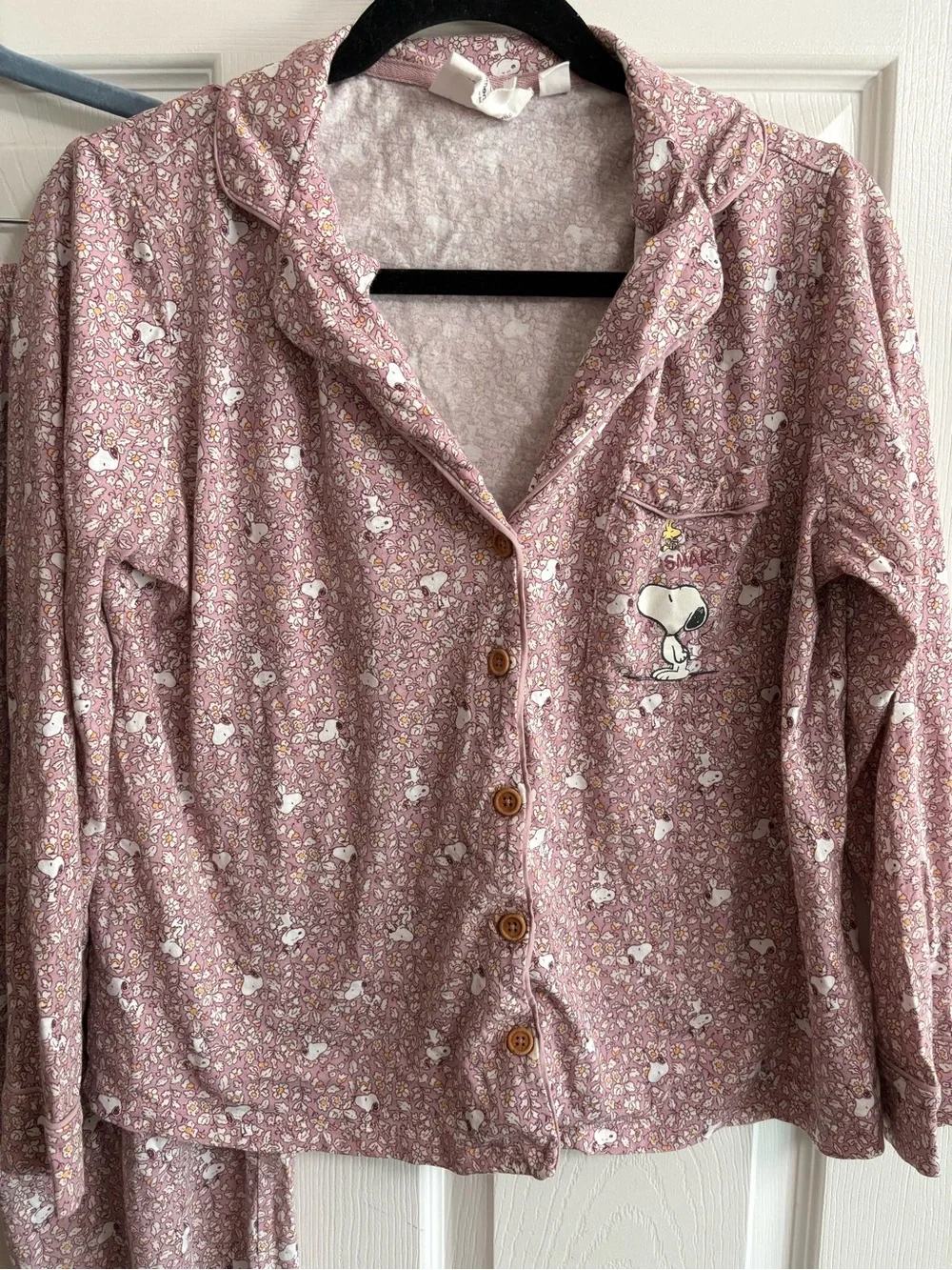 Peanuts women'secret Snoopy pajamas sleepwear pink floral comfy cozy M - Picture 3 of 9
